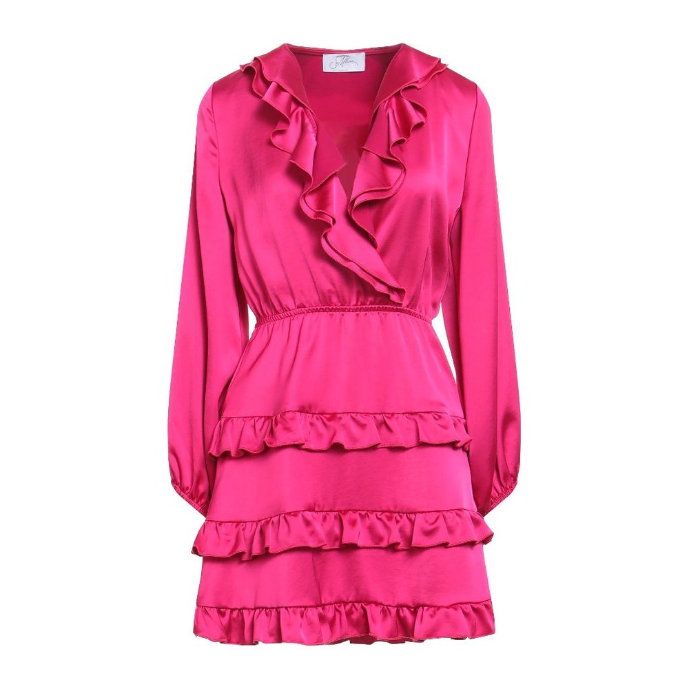 Enchanting Fuchsia Satin Mini Dress by SoAllure: Elegance Meets Modern Chic